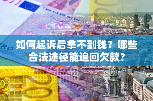 武汉如何起诉后拿不到钱？哪些合法途径能追回欠款？