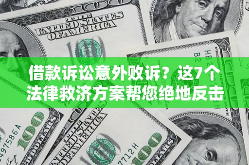 武汉借款诉讼意外败诉？这7个法律救济方案帮您绝地反击！