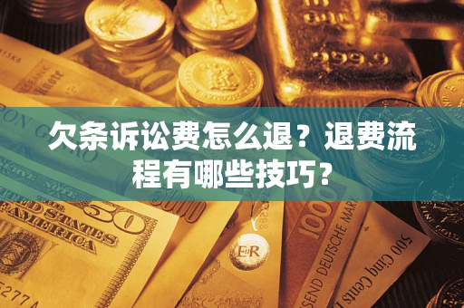 武汉欠条诉讼费怎么退？退费流程有哪些技巧？
