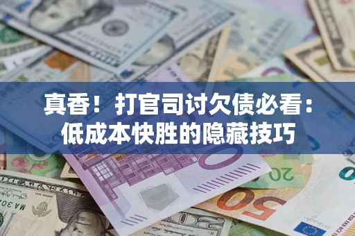 武汉真香！打官司讨欠债必看：低成本快胜的隐藏技巧