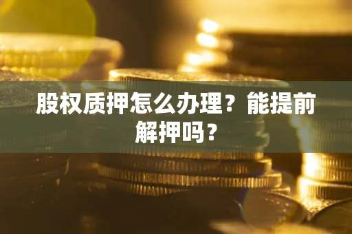 武汉股权质押怎么办理？能提前解押吗？