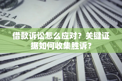 武汉借款诉讼怎么应对？关键证据如何收集胜诉？